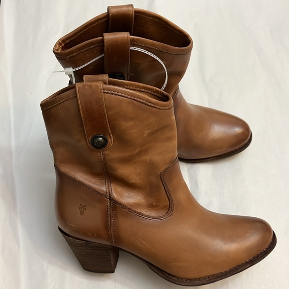 Frye Jackie Button Short Leather Western Mid Boots - Picture 11 of 16